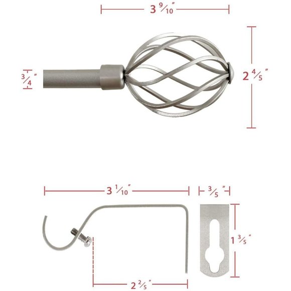 Curtain Rods for Windows 48 to 84 Inches Adjustabl - Picture 4 of 6
